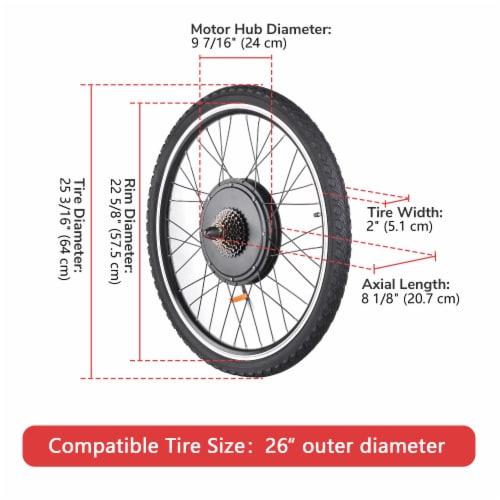 Yescom Electric Bicycle Motor Kit 26 48V 1000W Rear Wheel E-Bike