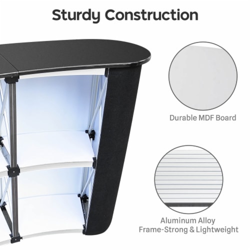 Pop Up Counter Portable Trade Show Display Podium Promotion Retail Speech Bag Stand Perspective: bottom