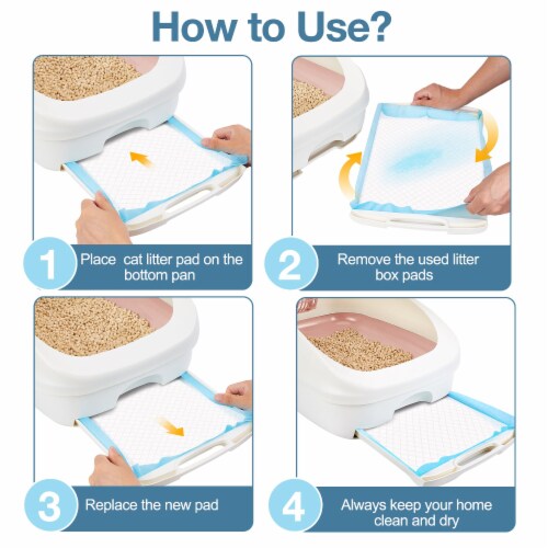 Ownpets Disposable Cat Litter Mat With 6-Layer Leak-proof 17.7 * 13 (50 Pcs) Perspective: bottom