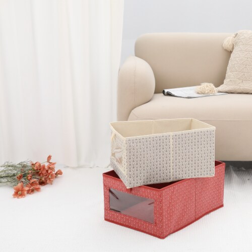 uxcell Collapsible Storage Basket Bedroom Living Room Organizer Perspective: bottom