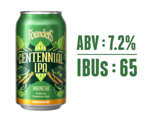 Founders Brewing® Centennial™ IPA Perspective: bottom