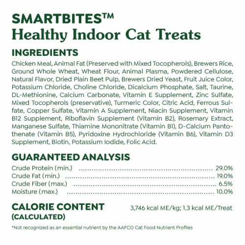 Feline Greenies Smartbites Healthy Indoor Chicken Flavor Adult Natural Cat Treats Perspective: bottom