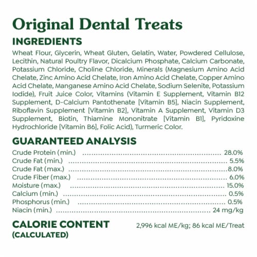 Greenies Original Regular Natural Dental Chew Adult Dog Treats Perspective: bottom
