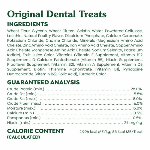 Greenies Original Regular Natural Dental Chew Adult Dog Treats Perspective: bottom
