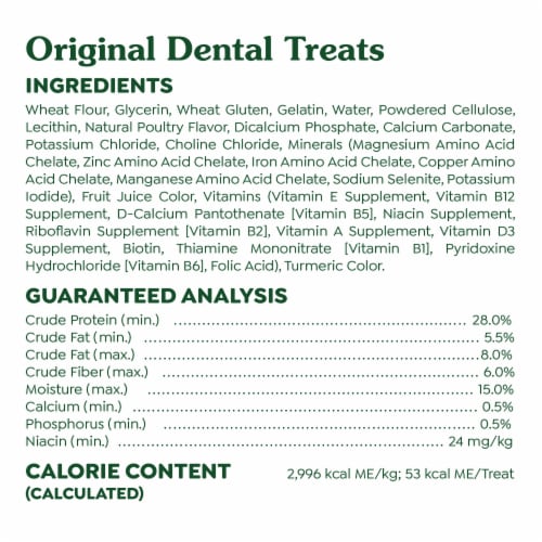 Greenies Original Large Natural Dental Chew Adult Dog Treats Perspective: bottom