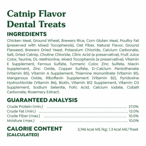 Feline Greenies Adult Dental Cat Treats Catnip Flavor Perspective: bottom