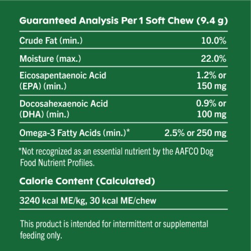 GREENIES Skin & Coat With Omega 3 Fatty Acids Chicken Dog Supplements Perspective: bottom