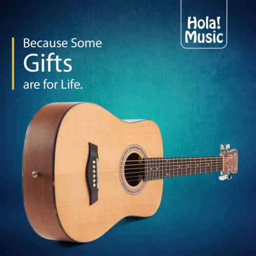 Hola! Music 36 Inch Beginner Acoustic Guitar Set for Kids Ages 8 to 12, Natural Perspective: bottom