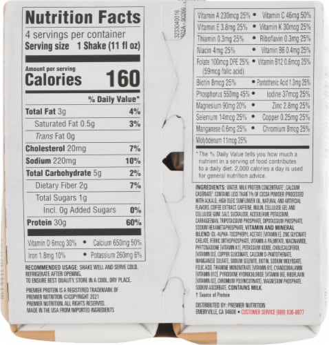 Premier Protein® Cafe Latte High Protein Shakes Perspective: bottom