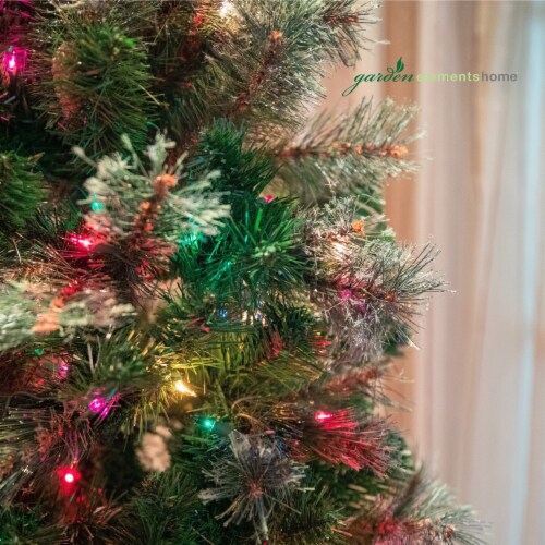 Garden Elements Artificial Pencil Fir Christmas Tree With Pine Cones, Multi-colored, 7.5 Ft Perspective: bottom