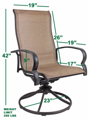 Garden Elements Bellevue Sling Swivel Rocker Patio Chair Brown Pack of 2 1 Smith s Food and Drug