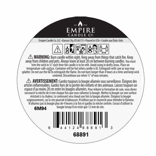 Nature's Own Vanilla Peppermint Soy Wax Natural Candle Perspective: bottom