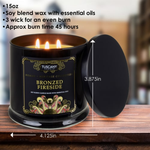 Tuscany Candle™ Homme & Heritage Collection Bronzed Fireside Scented Jar Candle Perspective: bottom