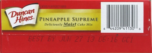 Duncan Hines Pineapple Supreme Cake Mix Perspective: bottom
