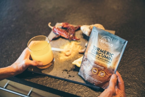Turmeric Curcumin - Natural Recovery Drink Mix Powder - Natural Flavor Perspective: bottom