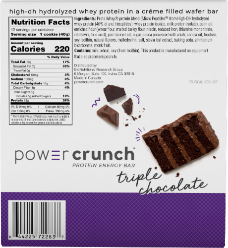 Power Crunch Triple Chocolate Protein Energy Bars Perspective: bottom