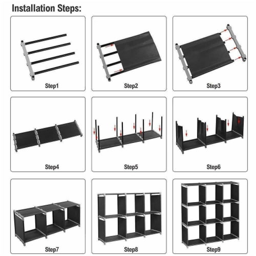 Kitcheniva Cloth Bookcase Shelf Storage Organizer 9 Cube Perspective: bottom