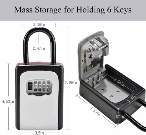 Kitcheniva 4-Digit Combination Key Lock Security Box Perspective: bottom