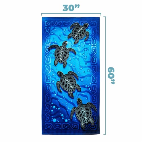 Dawhud Direct Tribal Sea Turtles Beach Towel, Women, Girls, Kids, Men, 30 x60 Perspective: bottom