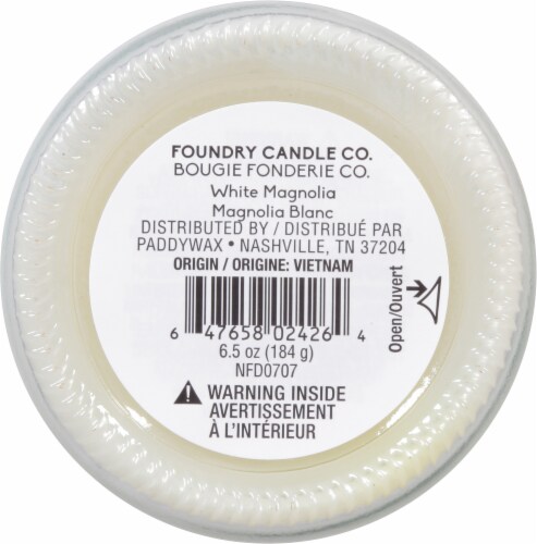 Foundry Candle Co White Magnolia Soy Wax Jar Candle Perspective: bottom