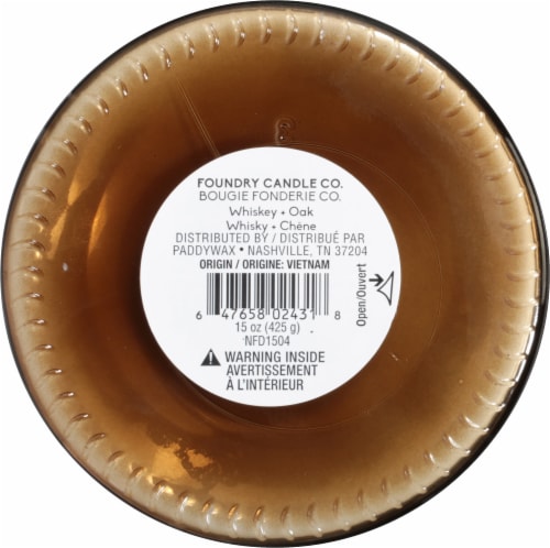 Foundry™ Candle Co. Whiskey + Oak Soy Blend Candle Perspective: bottom