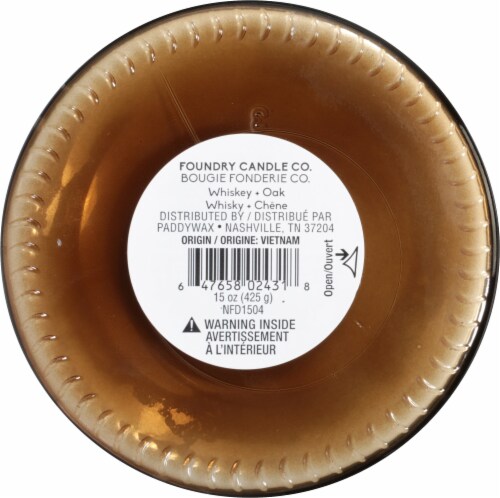 Foundry™ Candle Co. Whiskey + Oak Soy Blend Candle Perspective: bottom