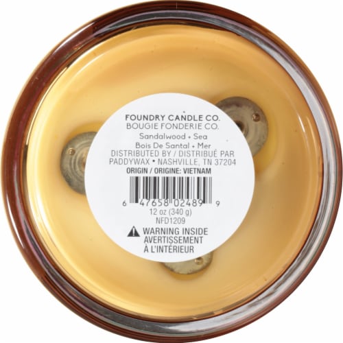Foundry™ Candle Sandalwood + Sea 3 Wick Soy Blend Candle Perspective: bottom