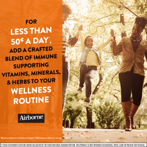 Airborne® Simply-C Zesty Orange Immune Support Tablets Perspective: bottom