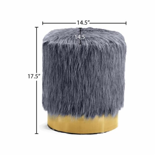 Meridian Furniture Joy Faux Fur Ottoman | Stool Meridian Furniture Joy Faux Fur Ottoman | Stool
