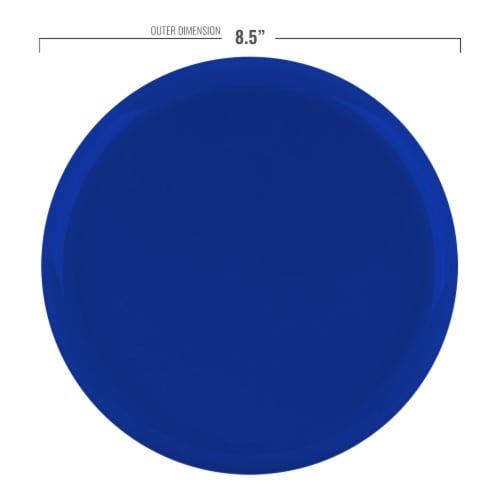 Light Blue Flat Round Disposable Plastic Dinnerware Value Set (120 Sets) Perspective: bottom