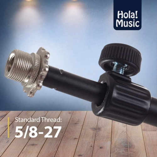 Hola! Music Adjustable Height Studio Microphone Stand with Weighted Base, Black Perspective: bottom