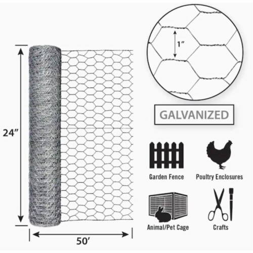 Garden Craft 18 in. H X 50 ft. L 20 Ga. Silver Poultry Netting Garden Craft 18 in. H X 50 ft. L 20 Ga. Silver Poultry Netting