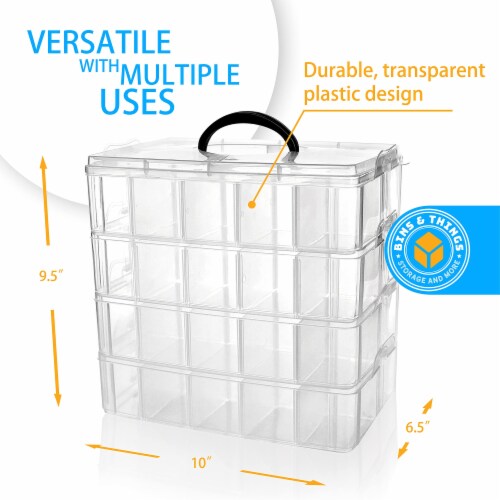 Bins Things Clear Toy Organizer with 40 Compartments Compatible w/ Lego