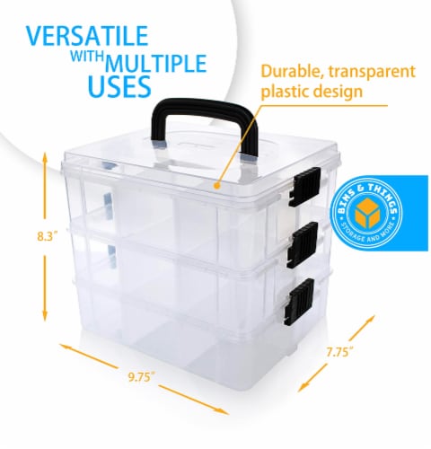 Bins  Things 3-Tier 18 Compartment Stackable Storage Container Perspective: bottom