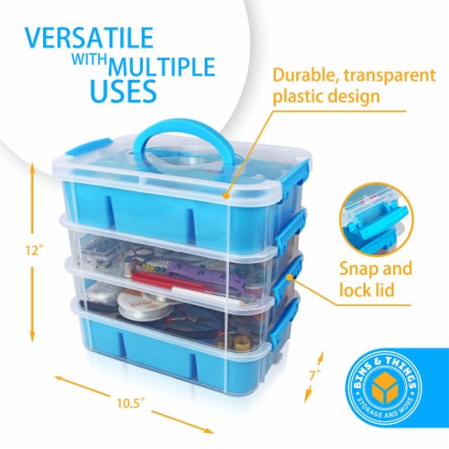 Bins  Things 4 Trays Light Blue Craft Organizers & Storage Box Perspective: bottom