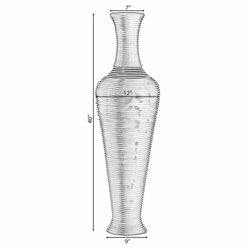 Black Tall Decorative Floor Vase, Modern Unique Vase, 40InchTall Vase
