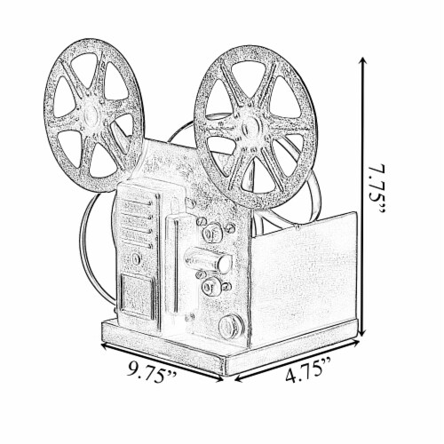 Decorative Bronze Metal Vintage Single Bottle Film Projector Wine Holder Perspective: bottom