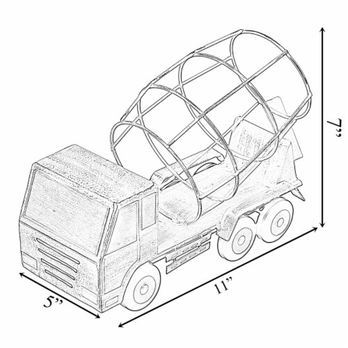 Decorative Rustic Metal White Single Bottle Cement Truck Wine Holder for Tabletop or Perspective: bottom