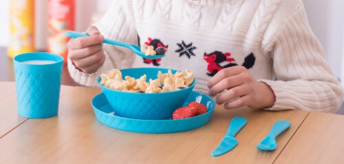 Basicwise QI003487 Kids Plastic Dinnerware Set, Multi Color - 24 Piece Perspective: bottom
