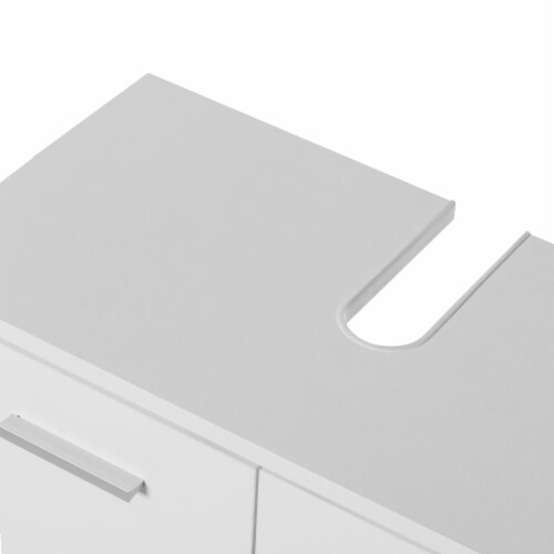 Sink Base Bathroom Vanity Cabinet 2-Door Organizer, Kitchen Storage Cabinet, White Perspective: bottom