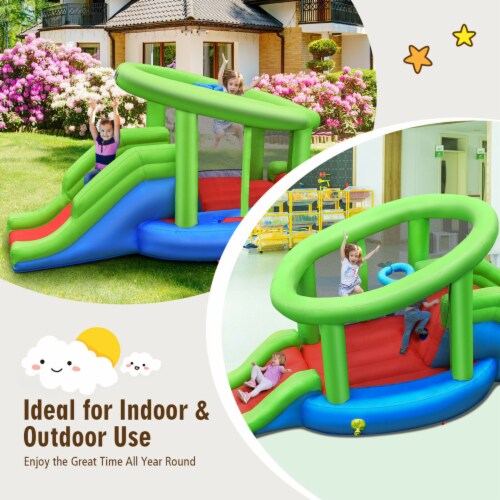 Inflatable Snail Bounce House Dual Slide Basketball Game Without Blower Perspective: bottom