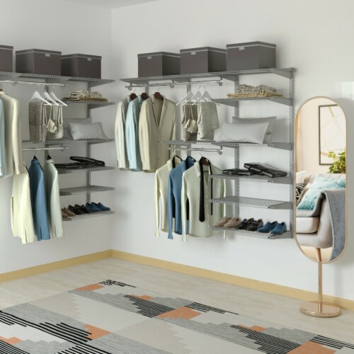 Wall mounted shop closet drawers