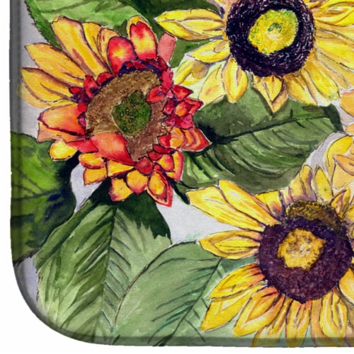 Carolines Treasures 8766DDM Sunflowers Dish Drying Mat Perspective: bottom