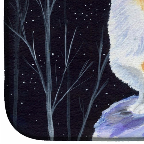 Carolines Treasures SS8373DDM Starry Night Corgi Dish Drying Mat Perspective: bottom
