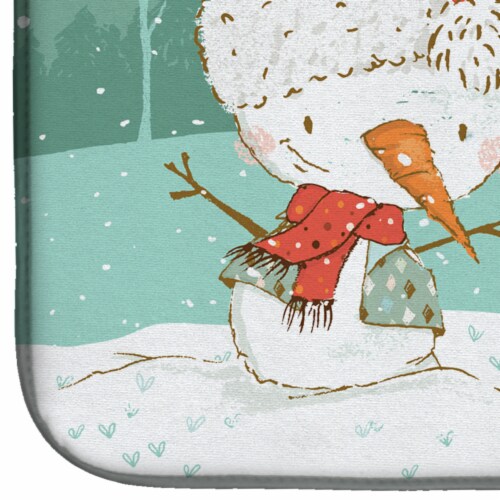Carolines Treasures CK2067DDM White Poodle Snowman Christmas Dish Drying Mat Perspective: bottom