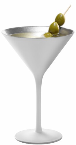 Stolzle Lausitz Olympia Cocktail Glasses - Matte White/Silver - 2 Pack Perspective: bottom