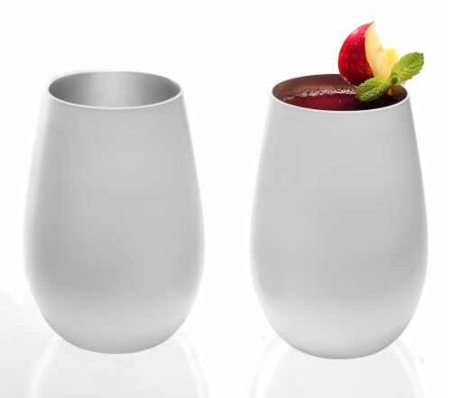 Stolzle Lausitz Olympia Tumbler - Matte White/Silver Perspective: bottom