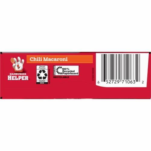 Hamburger Helper Chili Macaroni Pasta Box Perspective: bottom