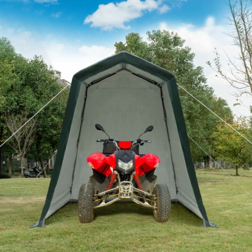 6'x8' Patio Tent Carport Storage Shelter Shed Car Canopy Heavy Duty Green Perspective: bottom