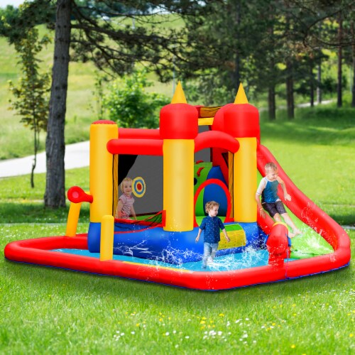Costway Inflatable Water Slide Jumping Bounce House Bouncy Splash Park Perspective: bottom